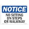 Signmission OSHA Notice, 3.5" Height, No Sitting On Steps Or Walkway Sign, 5" X 3.5", Landscape OS-NS-D-35-L-14796 - alternate 1